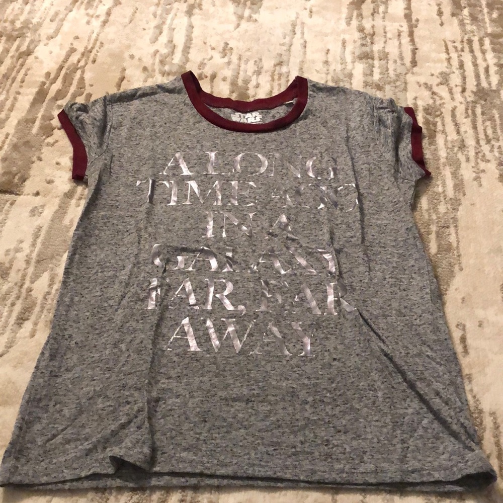 Grey and maroon shirt